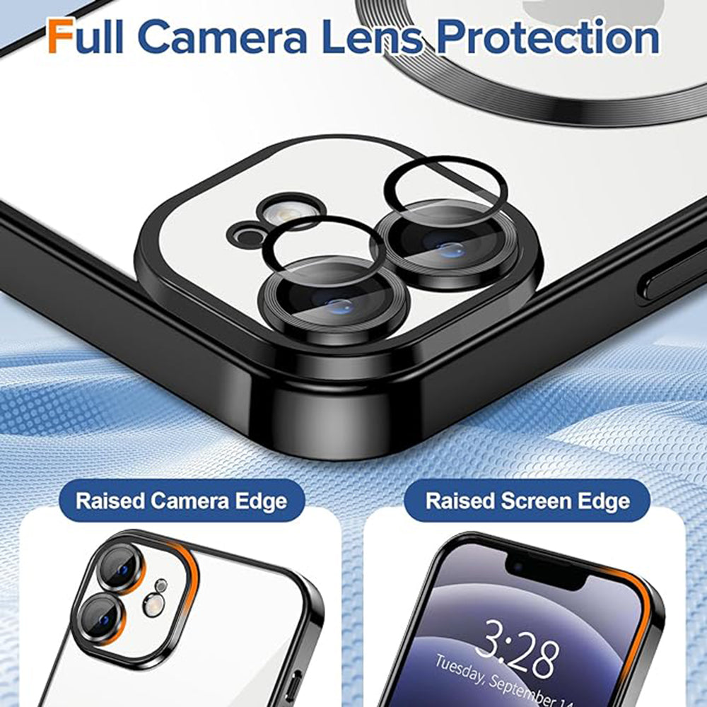 Husa de protectie Techsuit Luxury Crystal MagSafecompatibila cu Apple iPhone 12, acoperire spate, negru