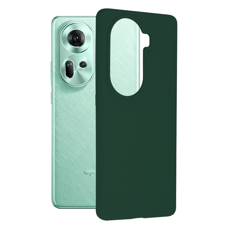 Husa de protectie Techsuit Soft Edge Silicone compatibila cu Oppo Reno11, acoperire spate, verde inchis
