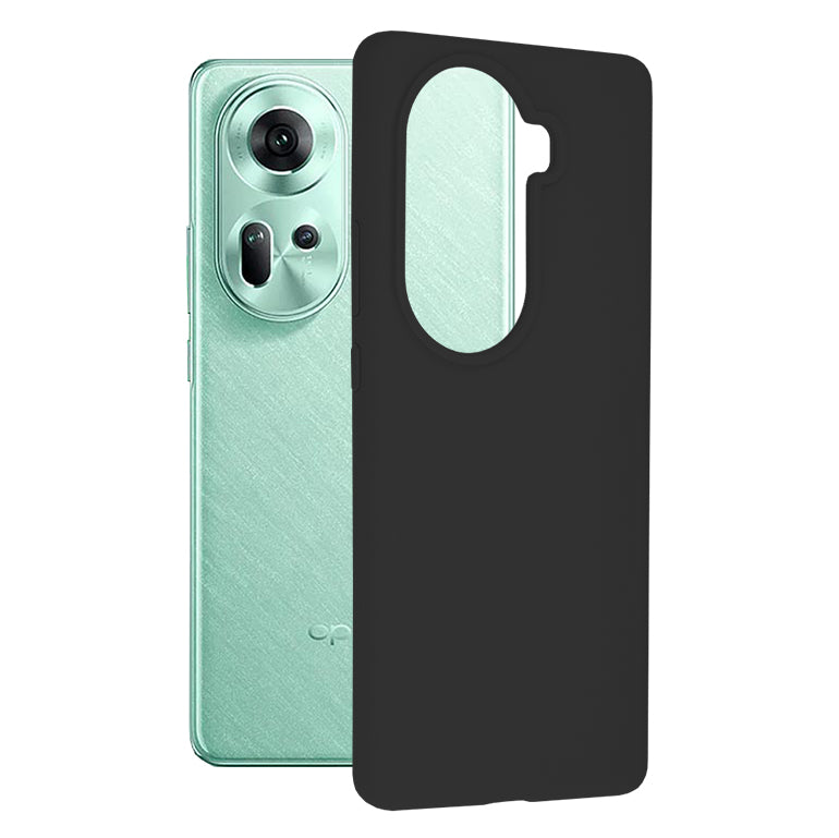 Husa de protectie Techsuit Soft Edge Silicone compatibila cu Oppo Reno11, acoperire spate, negru