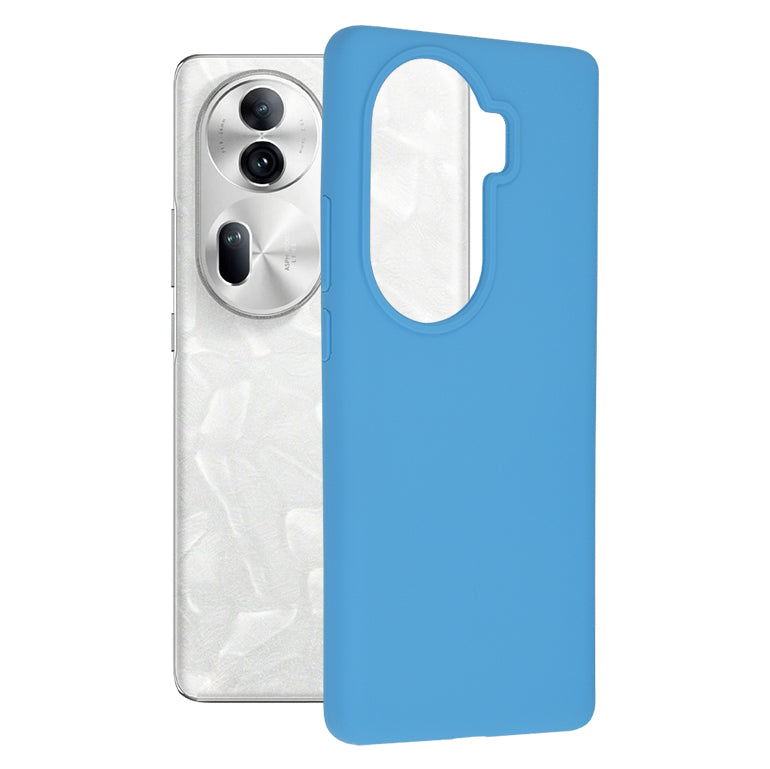 Husa de protectie Techsuit Soft Edge Silicone compatibila cu Oppo Reno11 Pro, acoperire spate, albastru deschis