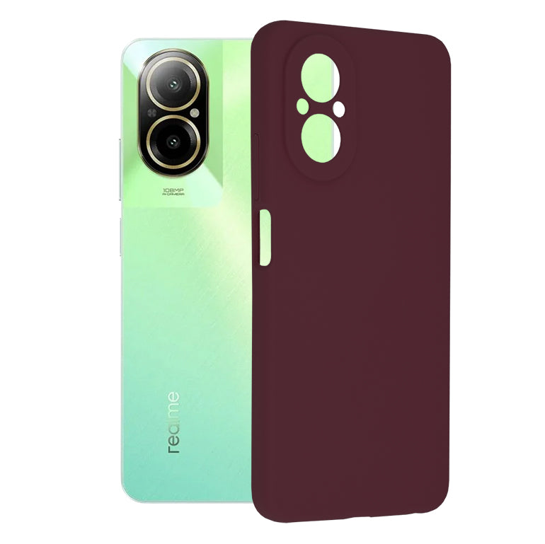 Husa de protectie Techsuit Soft Edge Silicone compatibila cu Realme C67 4G, acoperire spate, visiniu