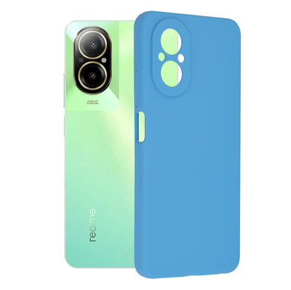 Husa de protectie Techsuit Soft Edge Silicone compatibila cu Realme C67 4G, acoperire spate, albastru deschis