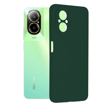 Husa de protectie Techsuit Soft Edge Silicone compatibila cu Realme C67 4G, acoperire spate, verde inchis