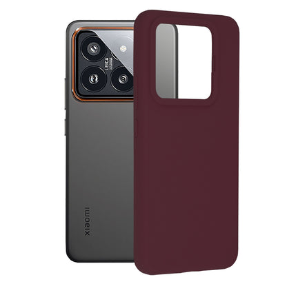 Husa de protectie Techsuit Soft Edge Silicone compatibila cu Xiaomi 14 Pro, acoperire spate, visiniu