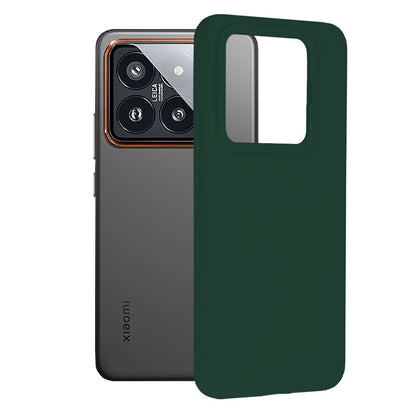 Husa de protectie Techsuit Soft Edge Silicone compatibila cu Xiaomi 14 Pro, acoperire spate, verde inchis