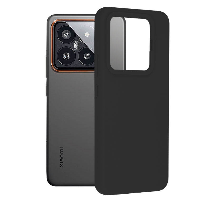 Husa de protectie Techsuit Soft Edge Silicone compatibila cu Xiaomi 14 Pro, acoperire spate, negru