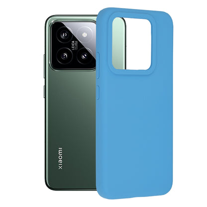 Husa de protectie Techsuit Soft Edge Silicone compatibila cu Xiaomi 14, acoperire spate, albastru deschis