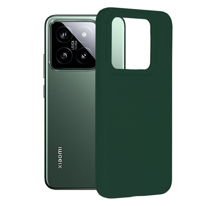 Husa de protectie Techsuit Soft Edge Silicone compatibila cu Xiaomi 14, acoperire spate, verde inchis