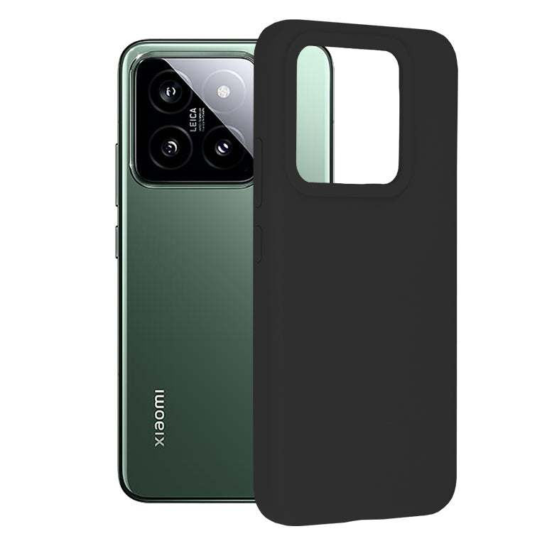 Husa de protectie Techsuit Soft Edge Silicone compatibila cu Xiaomi 14, acoperire spate, negru