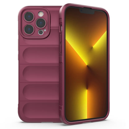 Husa de protectie Techsuit Magic Shield compatibila cu Apple iPhone 13 Pro, acoperire spate, visiniu