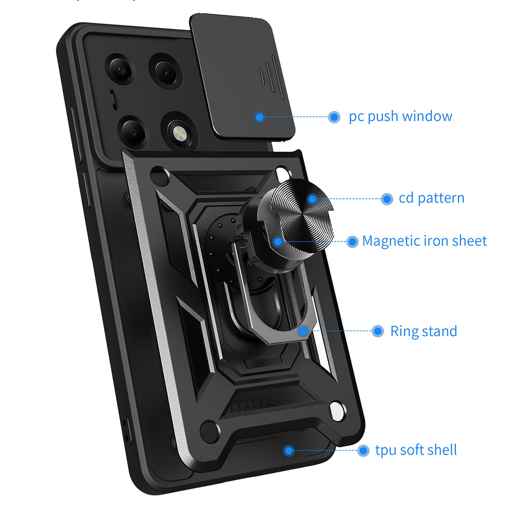 Husa de protectie Techsuit CamShield Series compatibila cu Xiaomi Redmi Note 13 Pro 4G, acoperire spate, albastru