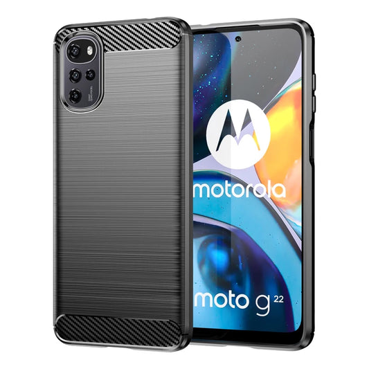 Husa de protectie Techsuit Carbon Siliconecompatibila cu Motorola Moto G22 , acoperire spate, negru