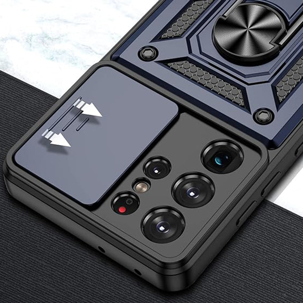 Husa de protectie Techsuit CamShield Series compatibila cu Samsung Galaxy S21 Ultra 5G, acoperire spate, albastru