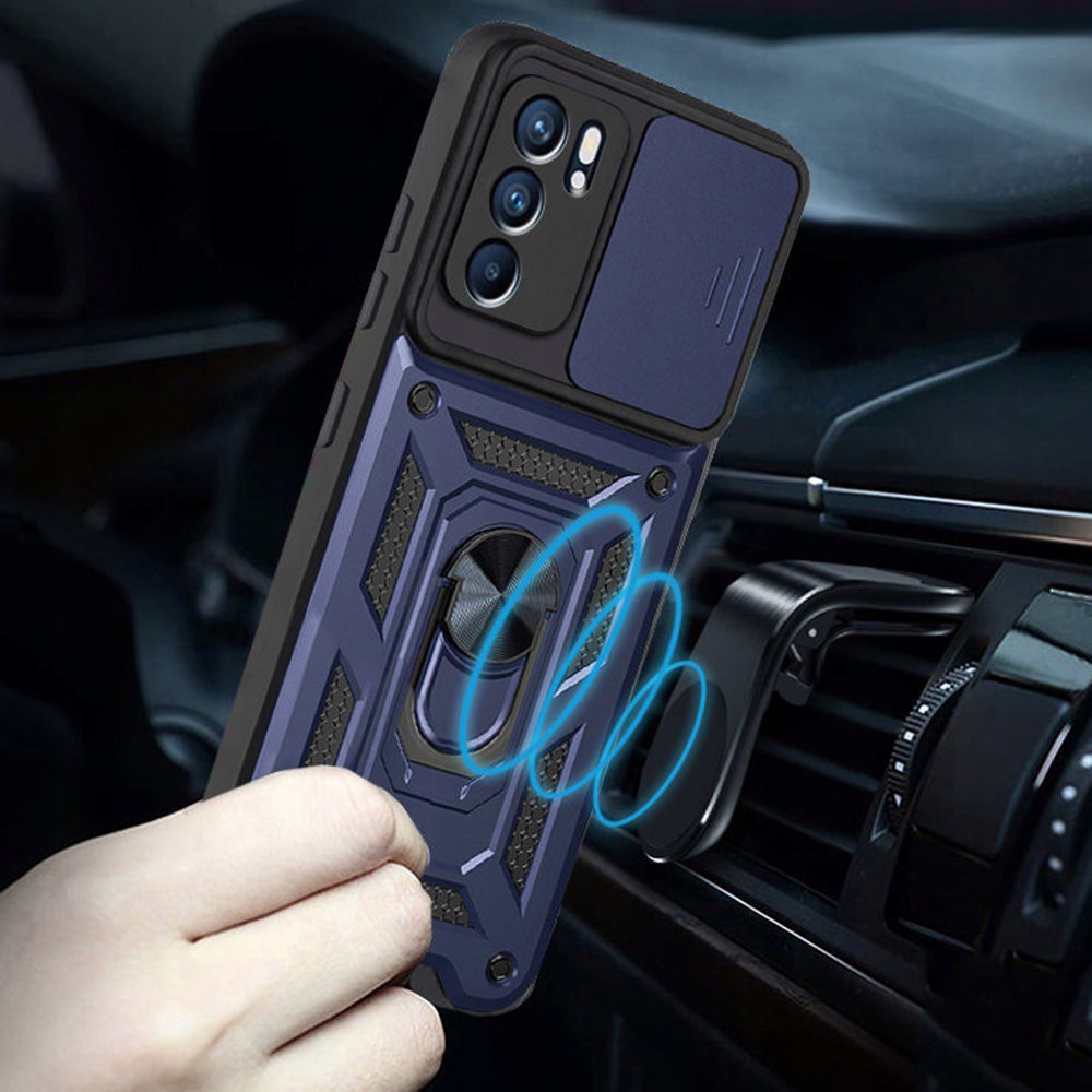 Husa de protectie Techsuit CamShield Series compatibila cu Oppo Reno6 5G, acoperire spate, albastru