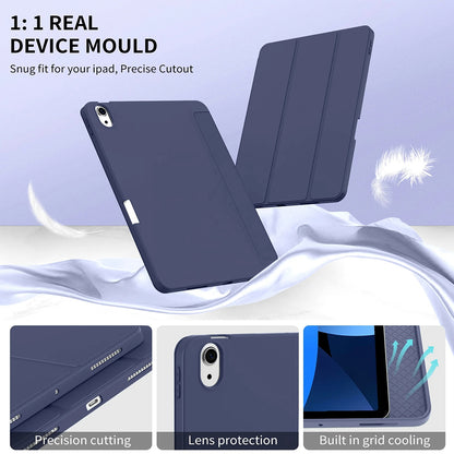 Husa de protectie pentru tableta Techsuit Flex Trifold compatibila cu Apple iPad Air 5 (2022), bleu, TPU