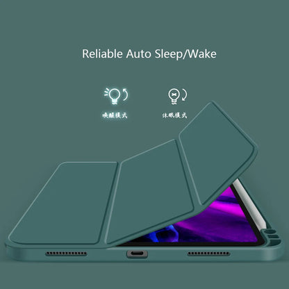 Husa de protectie pentru tableta Techsuit Flex Trifold compatibila cu Apple iPad Air 5 (2022), verde inchis, TPU