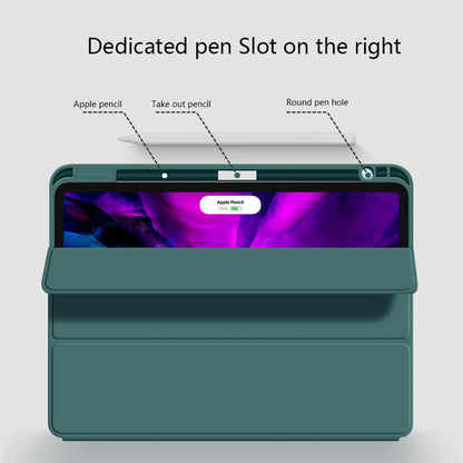 Husa de protectie pentru tableta Techsuit Flex Trifold compatibila cu Apple iPad Air 5 (2022), verde inchis, TPU