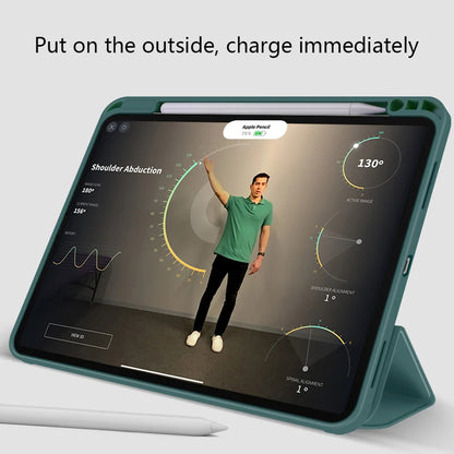Husa de protectie pentru tableta Techsuit Flex Trifold compatibila cu Apple iPad Air 5 (2022), verde inchis, TPU