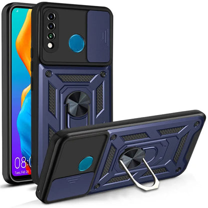 Husa de protectie Techsuit CamShield Series compatibila cu Huawei P30 Lite New Edition, acoperire spate, albastru