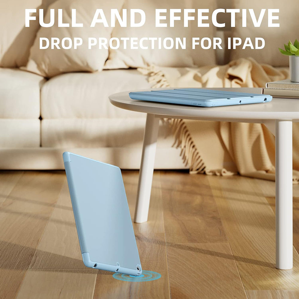 Husa de protectie pentru tableta Techsuit Flex Trifold compatibila cu Apple iPad 10.2 (2019), bleu, TPU