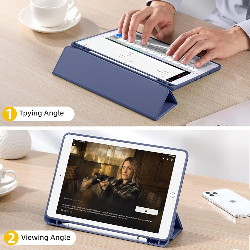 Husa de protectie pentru tableta Techsuit Flex Trifold compatibila cu Apple iPad 10.2 (2021), mov, TPU