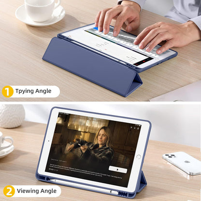 Husa de protectie pentru tableta Techsuit Flex Trifold compatibila cu Apple iPad 10.2 (2021), mov, TPU