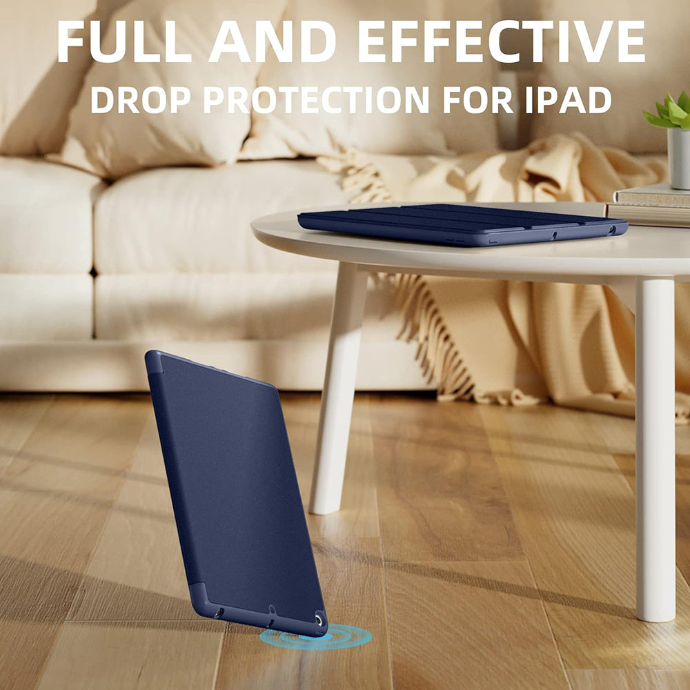 Husa de protectie pentru tableta Techsuit Flex Trifold compatibila cu Apple iPad 10.2 (2019), bleumarin, TPU