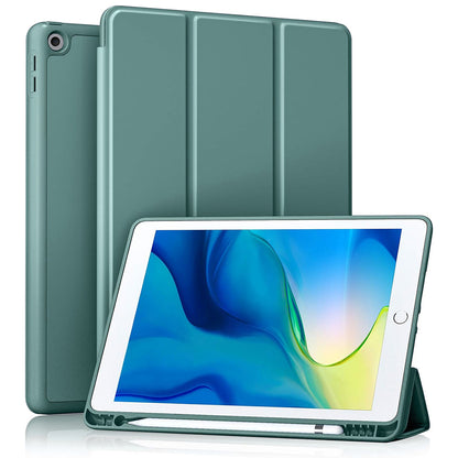 Husa de protectie pentru tableta Techsuit Flex Trifold compatibila cu Apple iPad 10.2 (2020), verde inchis, TPU