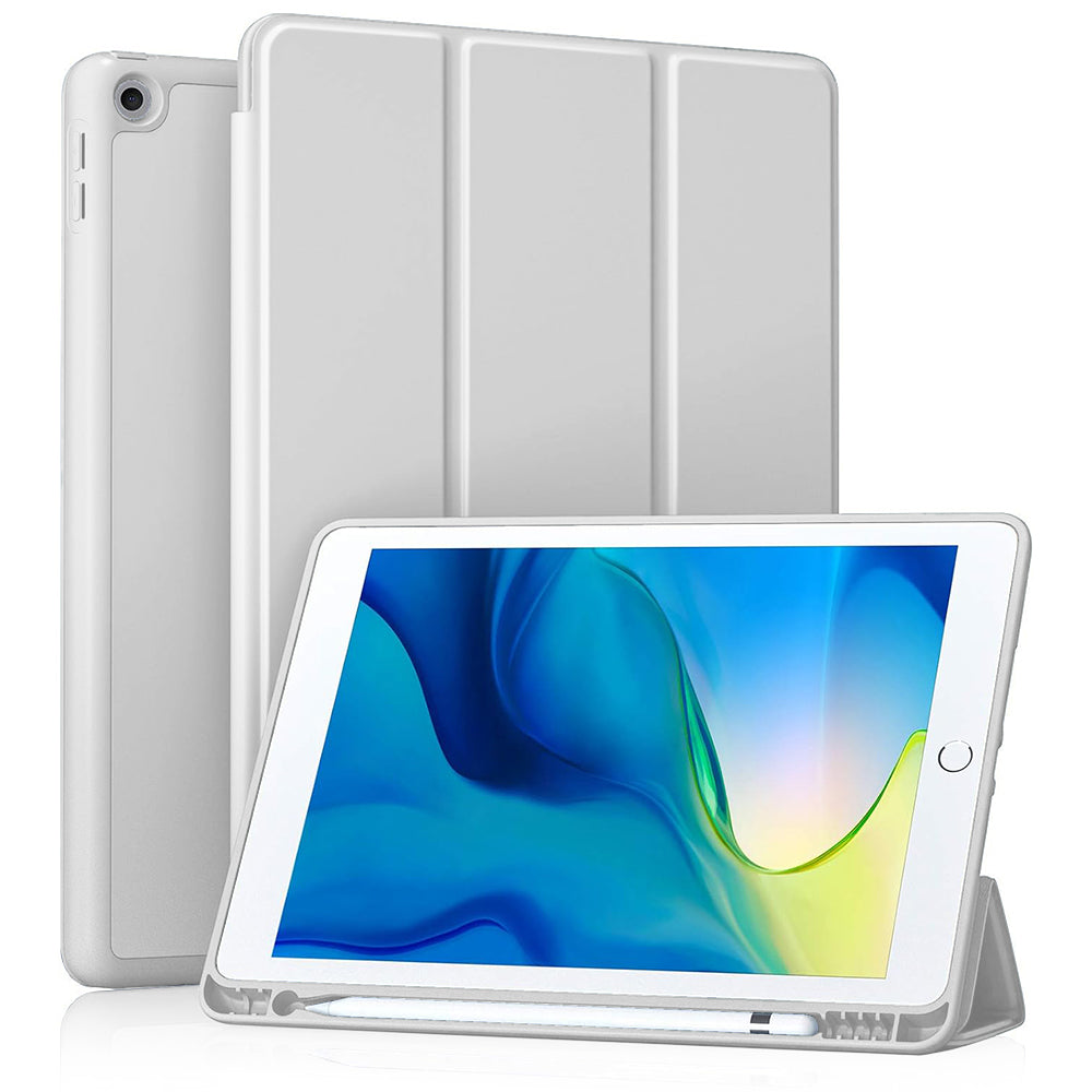 Husa de protectie pentru tableta Techsuit Flex Trifold compatibila cu Apple iPad 10.2 (2019), gri, TPU