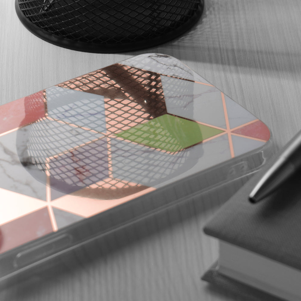 Husa de protectie Techsuit Marble Series compatibila cu Motorola Moto E7i Power, acoperire spate, Purple Hex