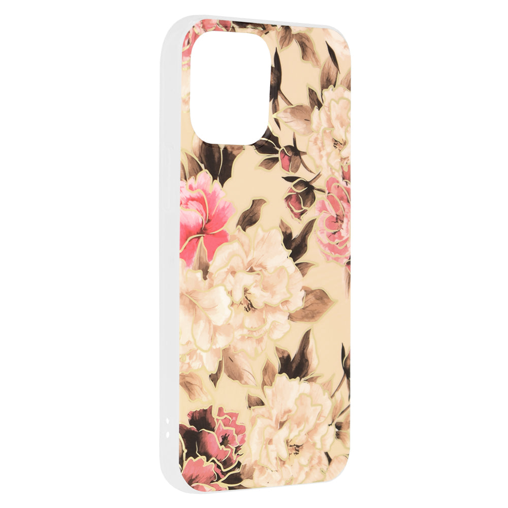 Husa de protectie Techsuit Marble Series compatibila cu Apple iPhone 13 Pro Max, acoperire spate, Mary, Berry Nude