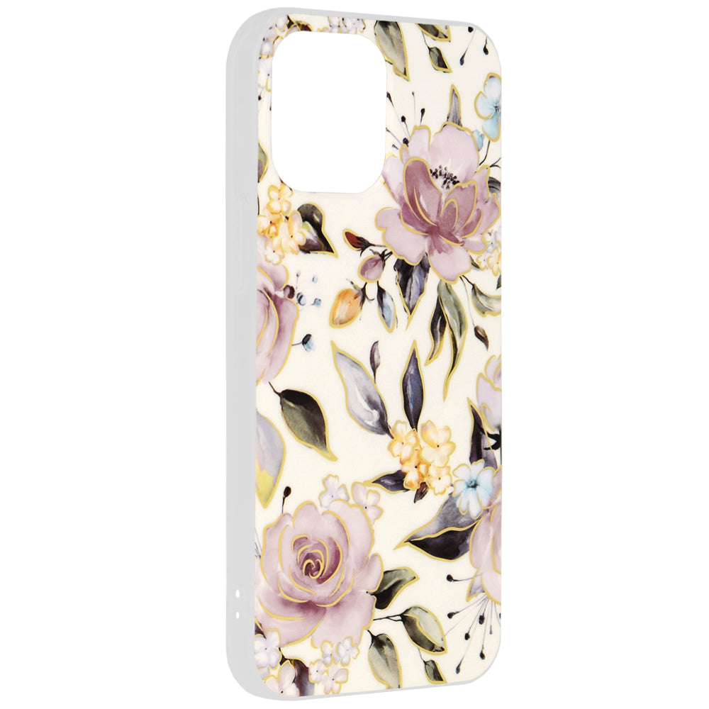 Husa de protectie Techsuit Marble Series compatibila cu Apple iPhone 13 Pro Max, acoperire spate, Chloe White