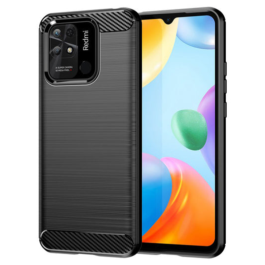 Husa de protectie Techsuit Carbon Siliconecompatibila cu Xiaomi Redmi 10C , acoperire spate, negru