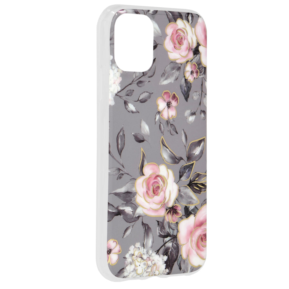 Husa de protectie Techsuit Marble Series compatibila cu Apple iPhone 11, acoperire spate, Bloom of Ruth, Gray