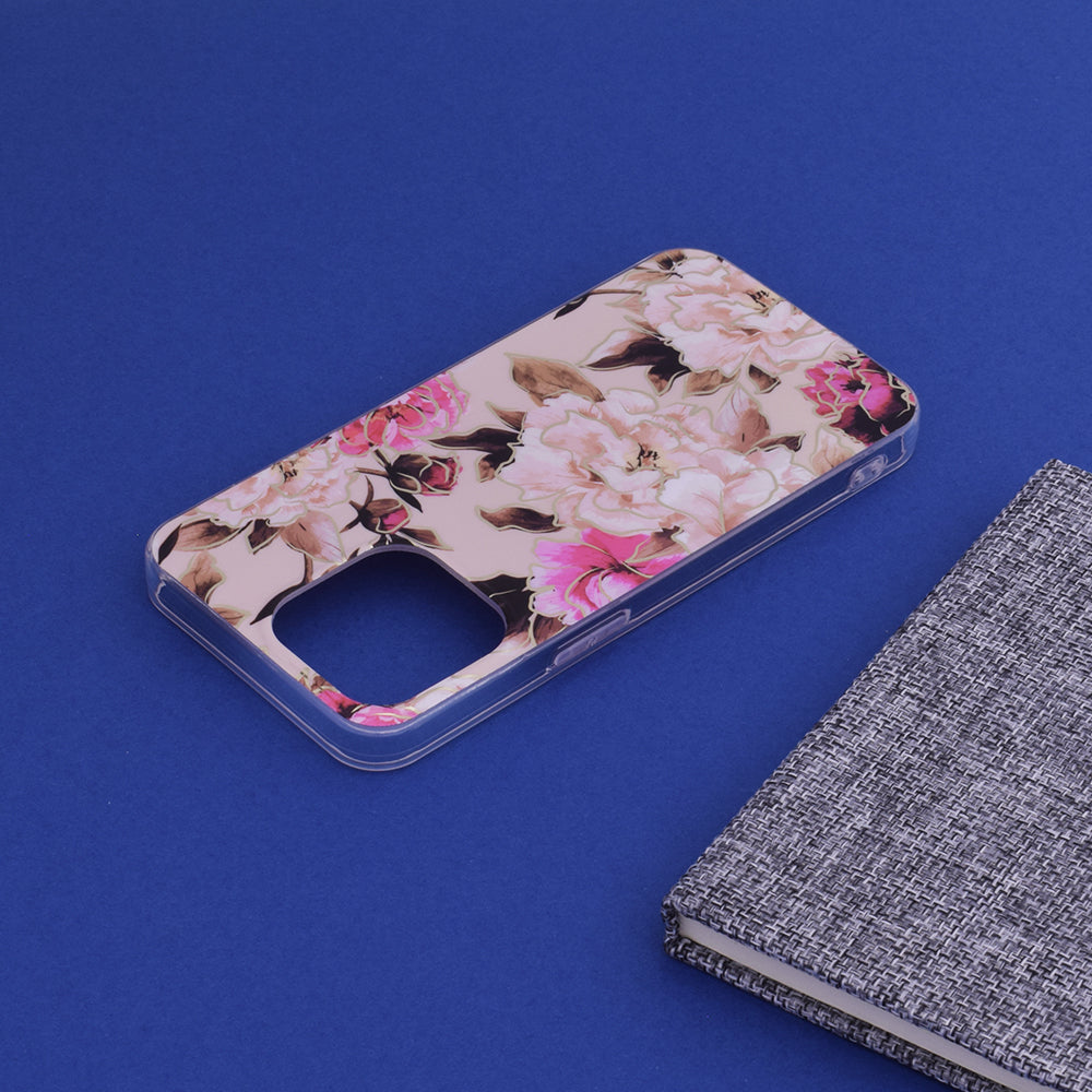 Husa de protectie Techsuit Marble Series compatibila cu Apple iPhone 13 Pro, acoperire spate, Mary, Berry Nude