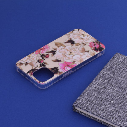 Husa de protectie Techsuit Marble Series compatibila cu Apple iPhone 13, acoperire spate, Mary, Berry Nude