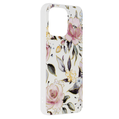 Husa de protectie Techsuit Marble Series compatibila cu Apple iPhone 13, acoperire spate, Chloe White