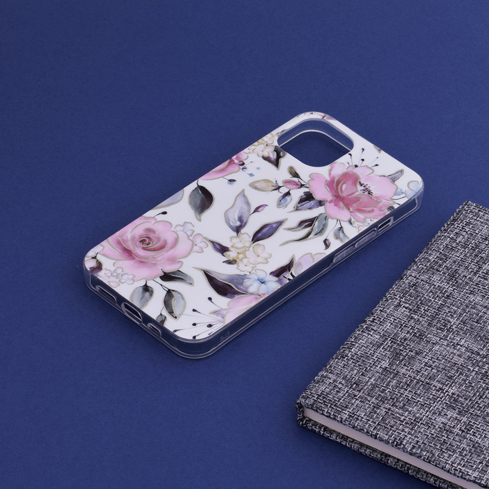 Husa de protectie Techsuit Marble Series compatibila cu Apple iPhone 13, acoperire spate, Chloe White