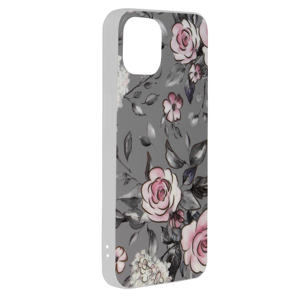 Husa de protectie Techsuit Marble Series compatibila cu Apple iPhone 13, acoperire spate, Bloom of Ruth, Gray