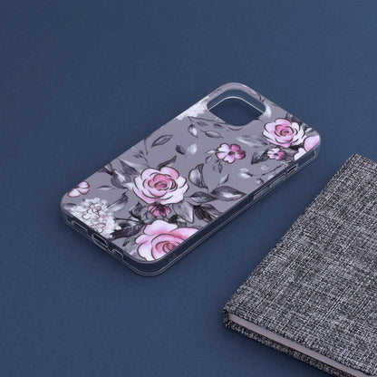 Husa de protectie Techsuit Marble Series compatibila cu Apple iPhone 13, acoperire spate, Bloom of Ruth, Gray