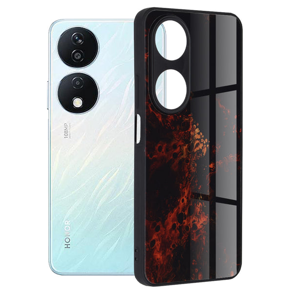 Husa de protectie Techsuit Glaze Series compatibila cu Honor 90 SMART, acoperire spate, Red Nebula