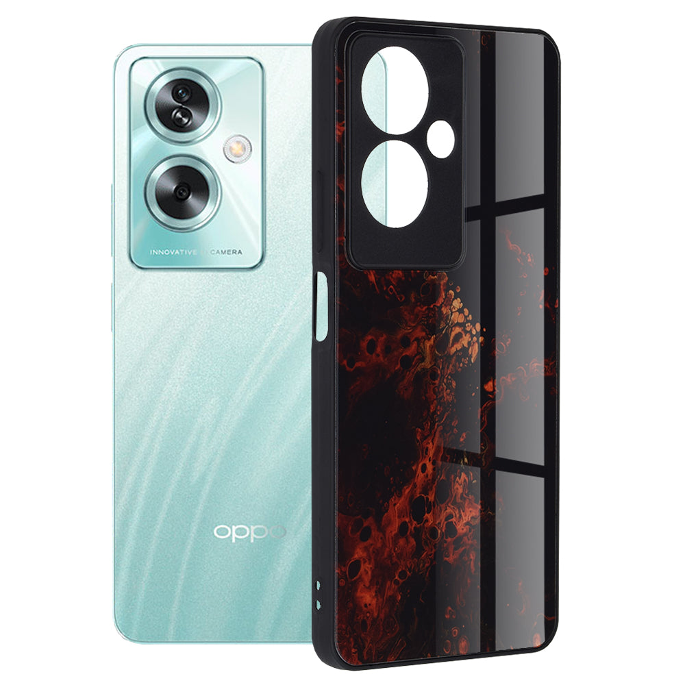 Husa de protectie Techsuit Glaze Series compatibila cu Oppo A78 5G, acoperire spate, Red Nebula