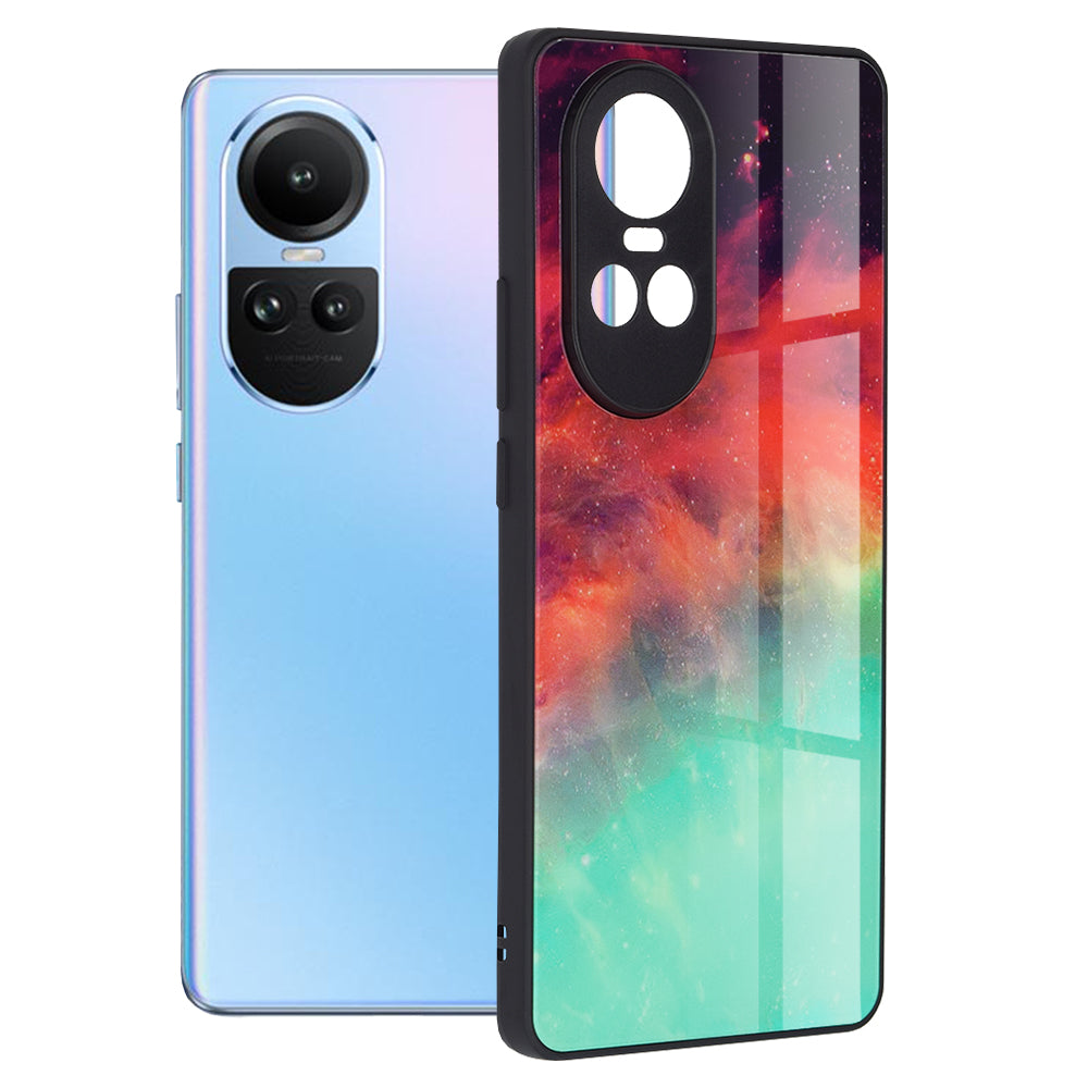 Husa de protectie Techsuit Glaze Series compatibila cu Oppo Reno10 Pro, acoperire spate, Fiery Ocean