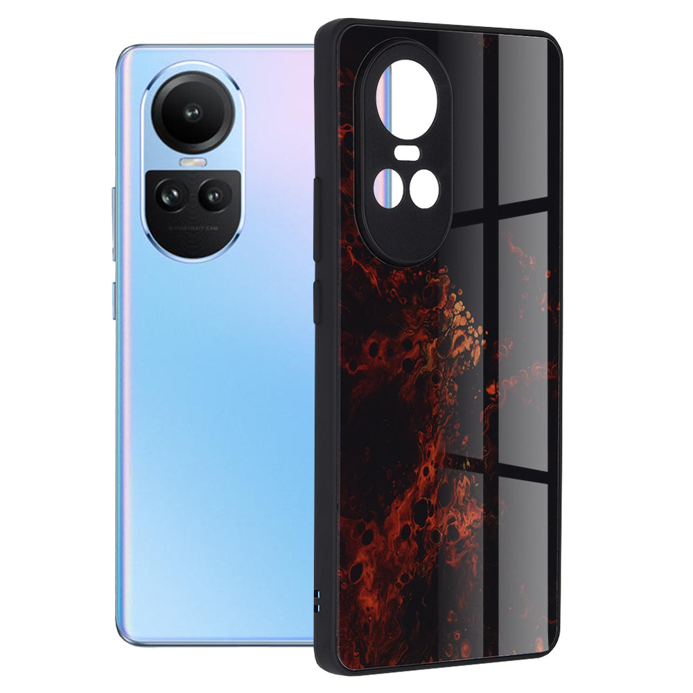 Husa de protectie Techsuit Glaze Series compatibila cu Oppo Reno10 Pro, acoperire spate, Red Nebula