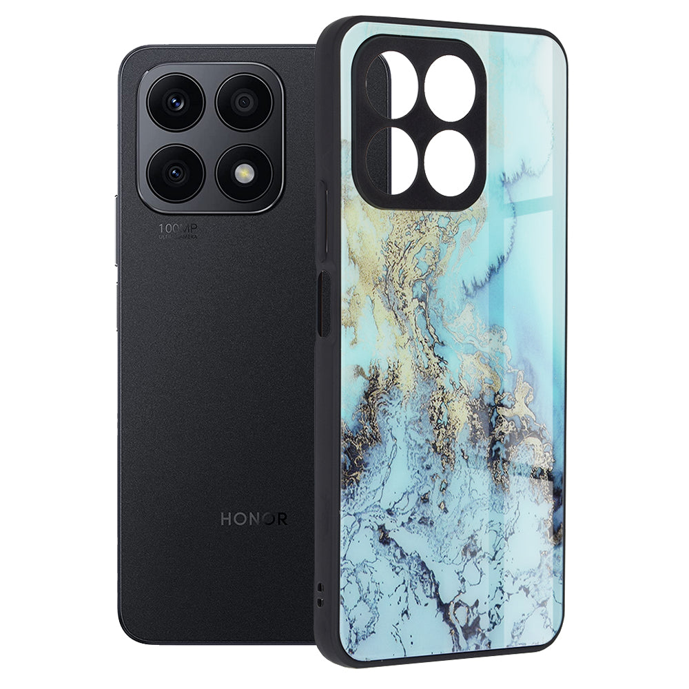 Husa de protectie Techsuit Glaze Series compatibila cu Honor X8a, acoperire spate, Blue Ocean