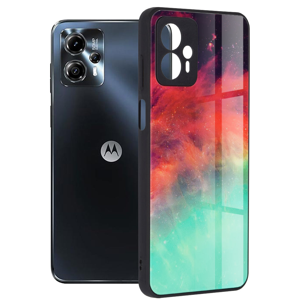 Husa de protectie Techsuit Glaze Series compatibila cu Motorola Moto G13, acoperire spate, Fiery Ocean