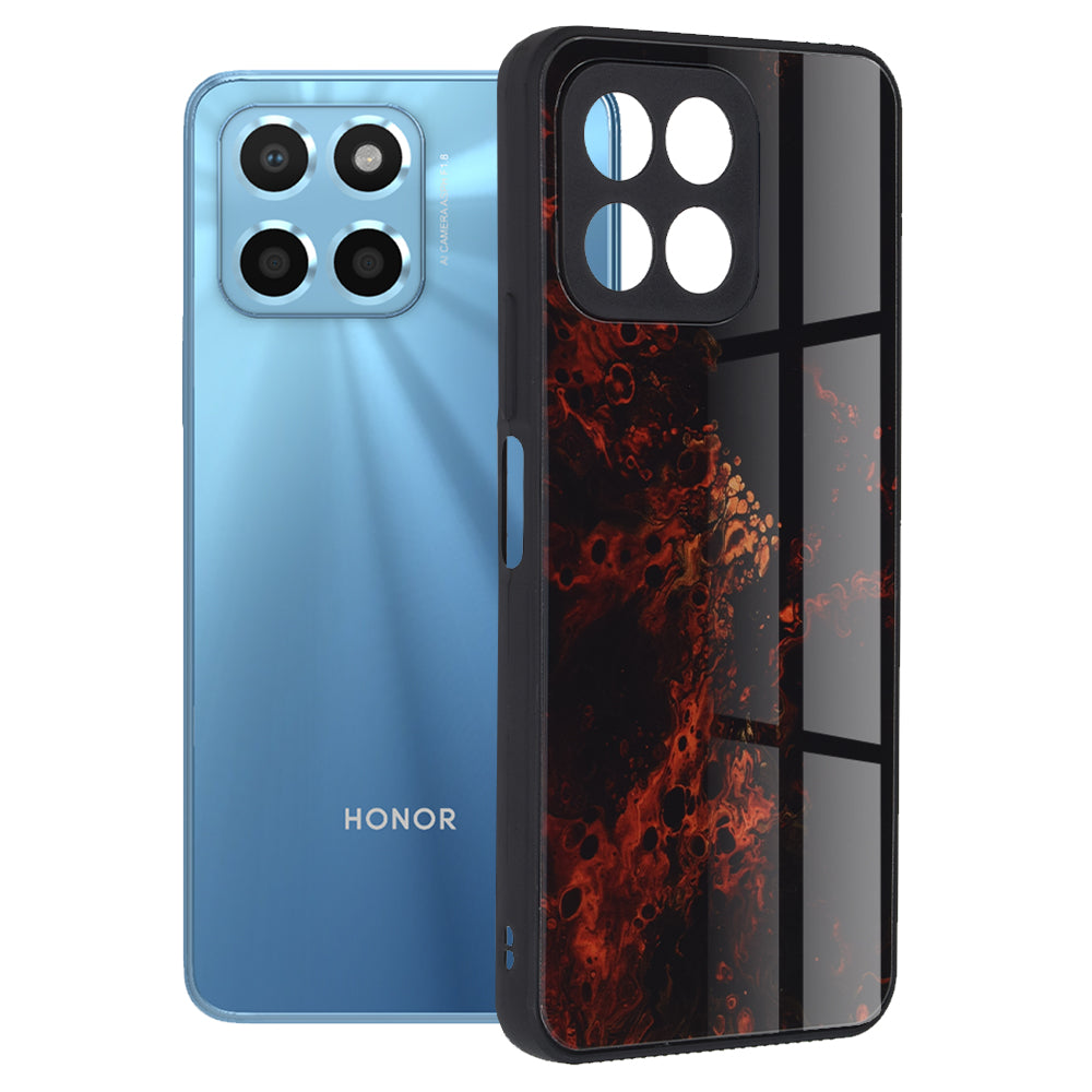 Husa de protectie Techsuit Glaze Series compatibila cu Honor X6, acoperire spate, Red Nebula