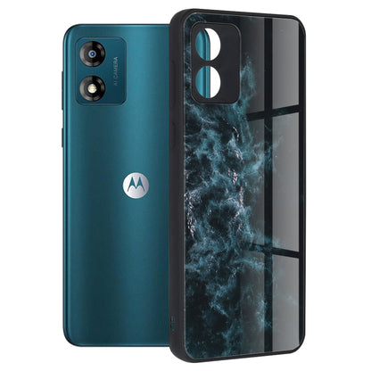 Husa de protectie Techsuit Glaze Series compatibila cu Motorola Moto E13, acoperire spate, Blue Nebula
