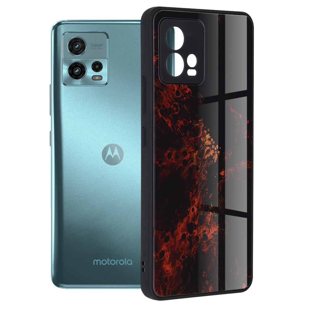 Husa de protectie Techsuit Glaze Series compatibila cu Motorola Moto G72, acoperire spate, Red Nebula