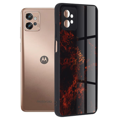 Husa de protectie Techsuit Glaze Series compatibila cu Motorola Moto G32, acoperire spate, Red Nebula
